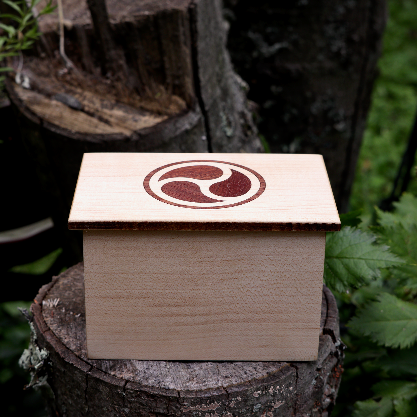 Maple & Cherry Box with World Triad Inlay